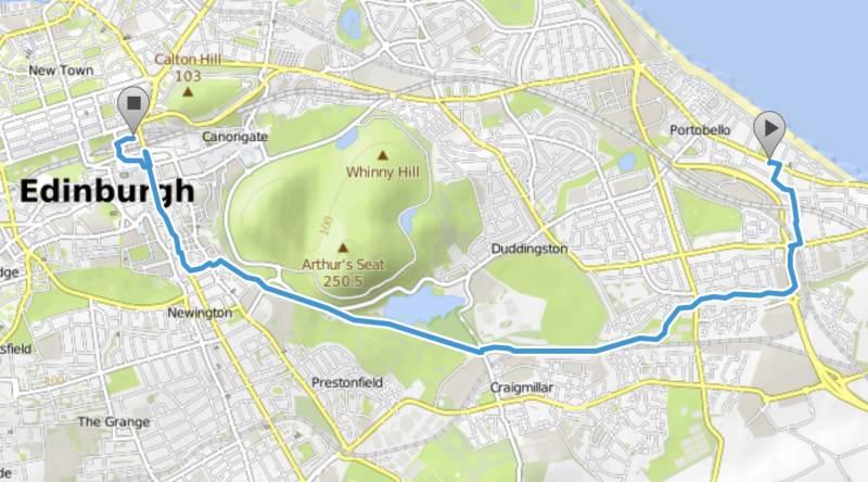 10 km von Edinburgh nach Portobello