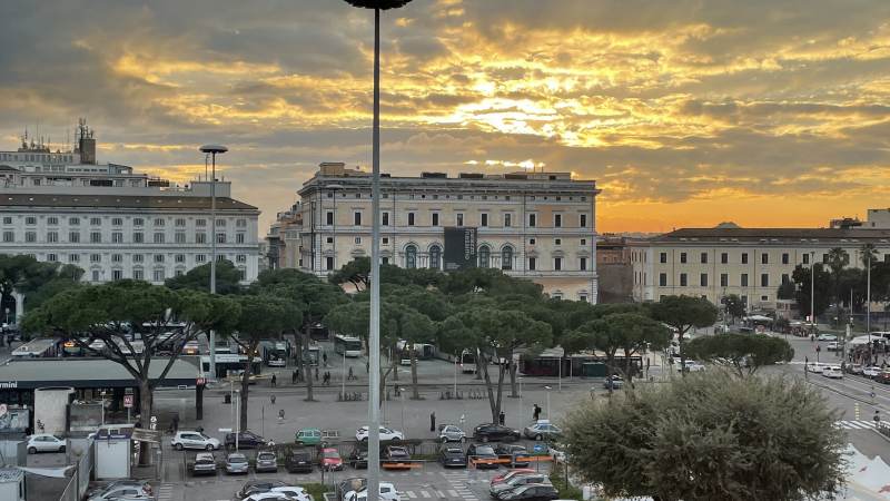 Letzter Blick aus dem Hotelfenster in Rom