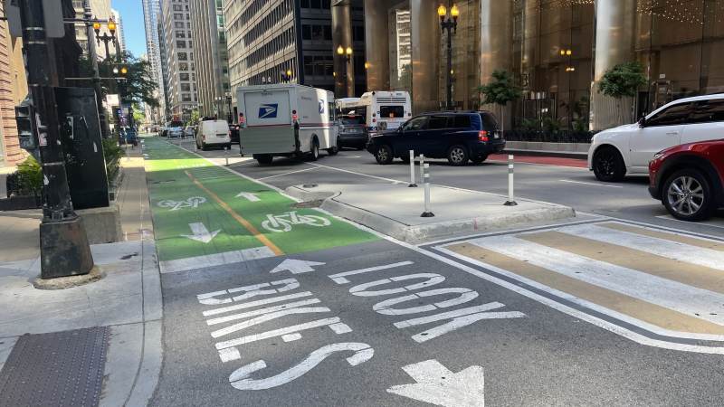 Auch hier sind die Radwege grasgrün
