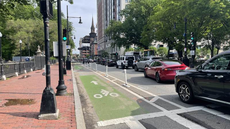 Auch Boston hat geschützte Radwege